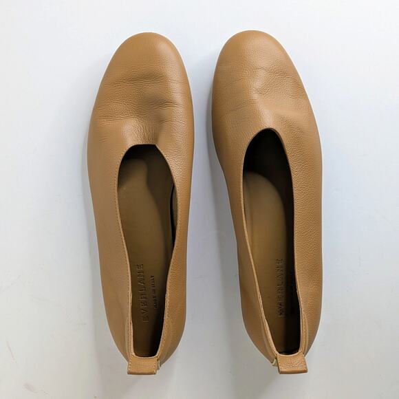 Everlane Shoes Day Glove Womens 8.5* Tan Flats Slip On Leather Rubber Sole - Picture 10 of 13